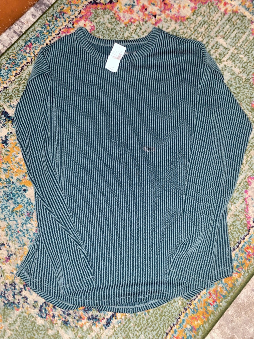 Maurices Teal and Navy Striped Knit Top